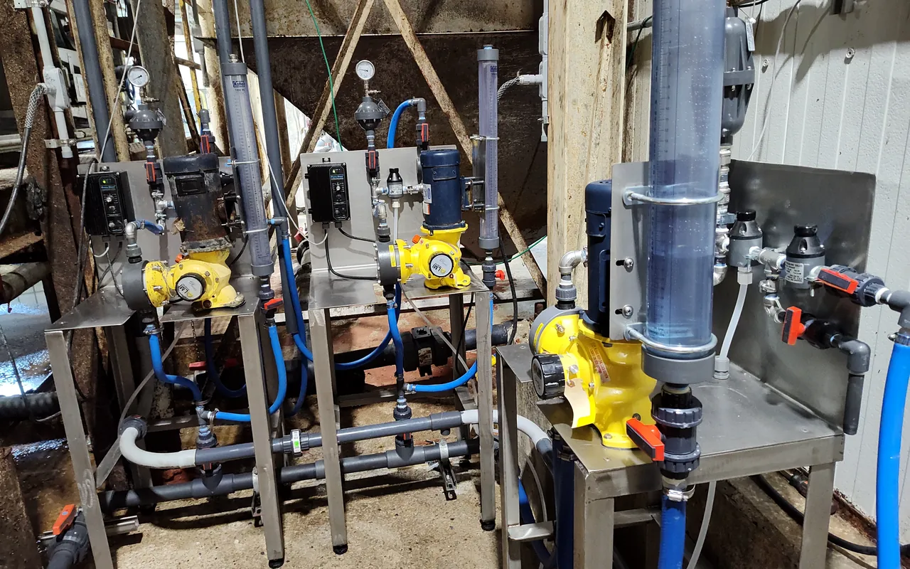 Chemical feed pump skids